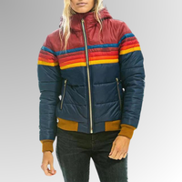Manteau matelassé à rayures rétro