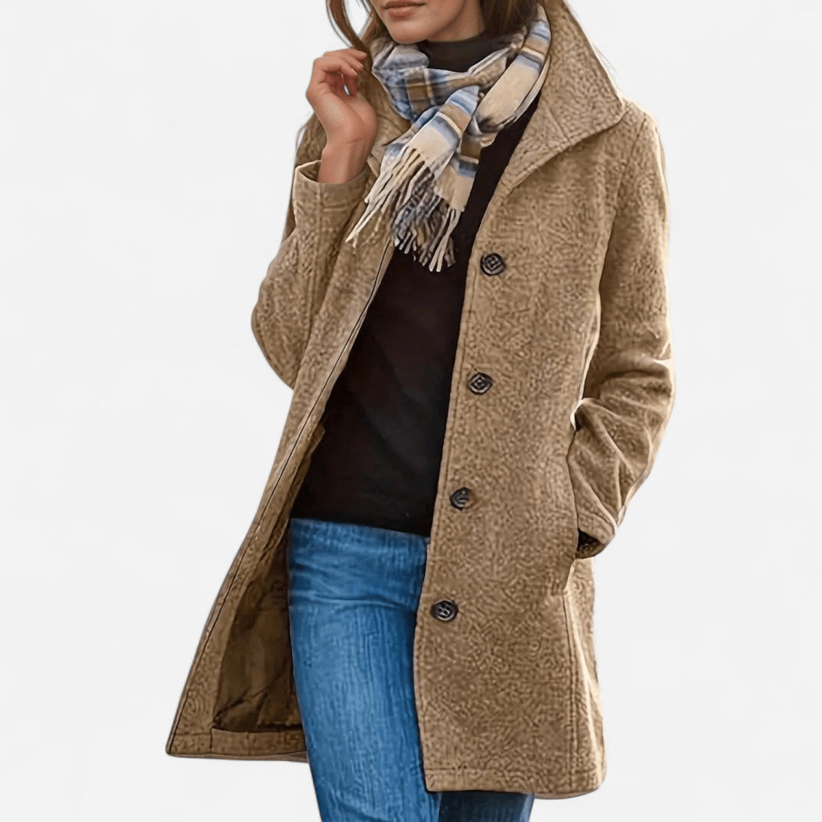 Manteau en laine coupe ajustée