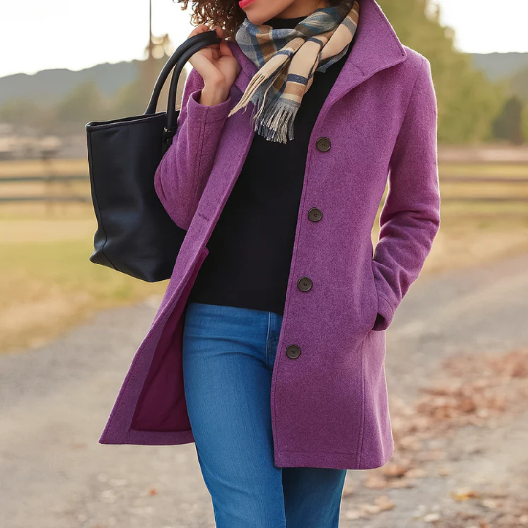 Manteau droit classique à boutons