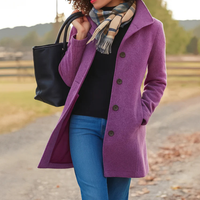 Manteau droit classique à boutons