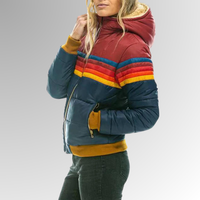 Manteau matelassé à rayures rétro