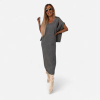 Robe longue et chandail court assorti