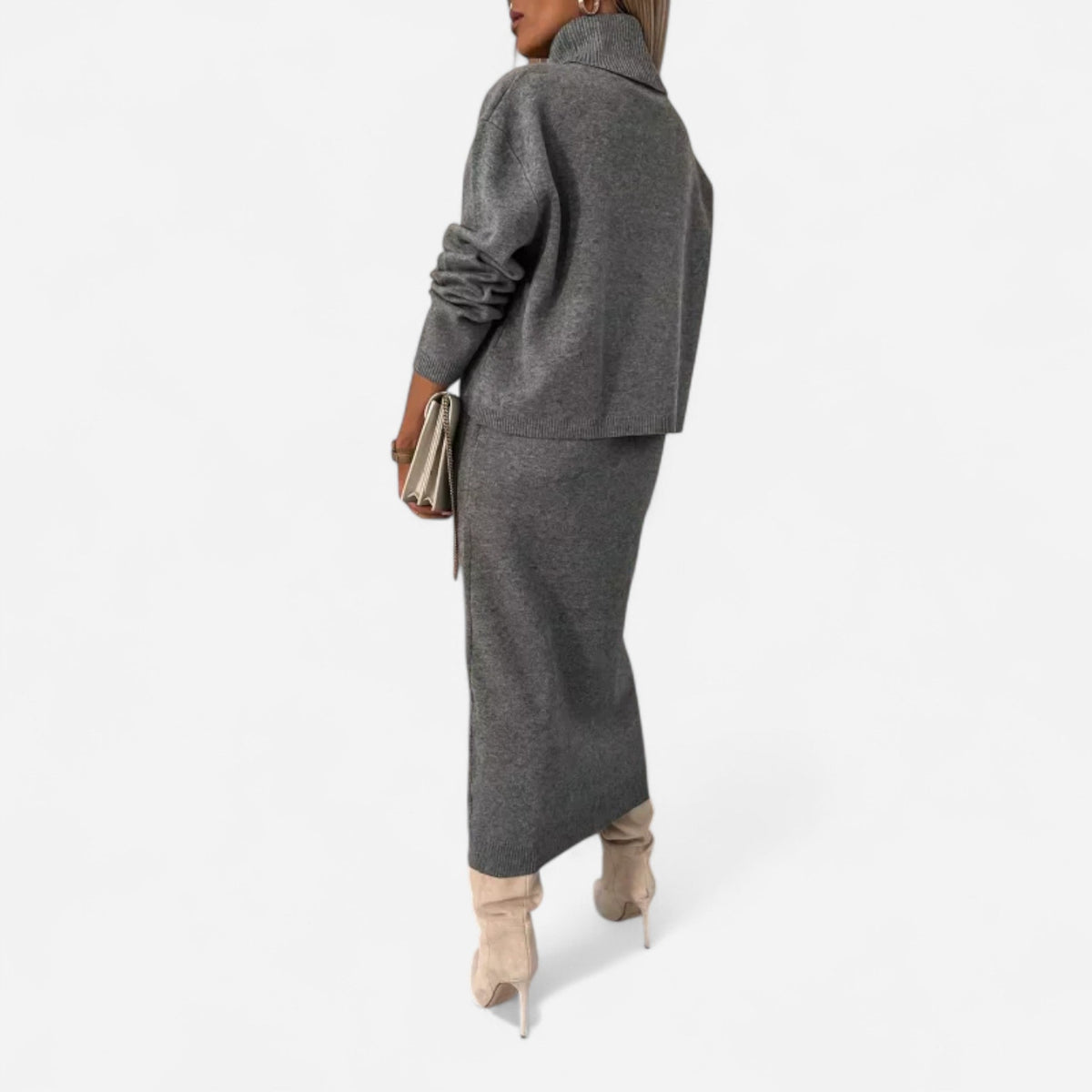 Robe longue et chandail court assorti