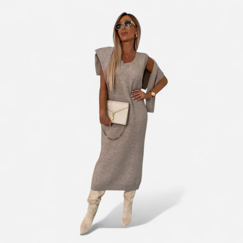 Robe longue et chandail court assorti
