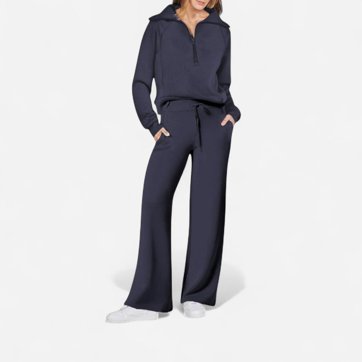 Ensemble détente col zippé et pantalon large