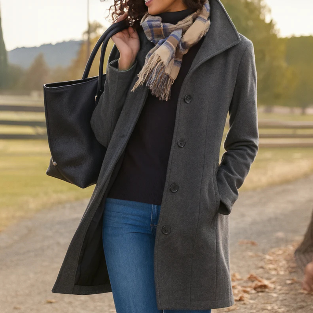 Manteau droit classique à boutons