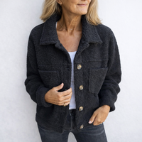 Veste-chemise en peluche teddy à boutons