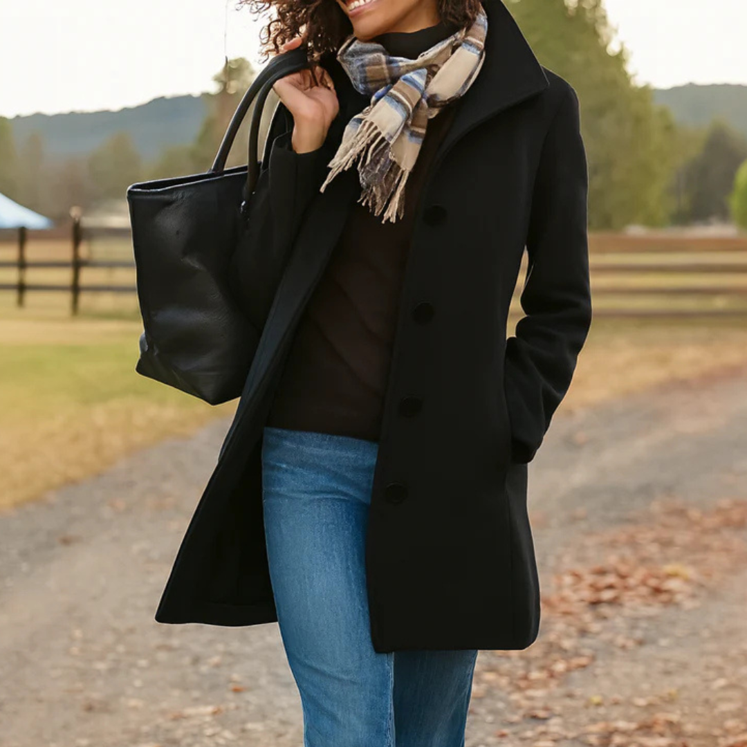 Manteau droit classique à boutons