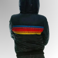 Manteau matelassé à rayures rétro