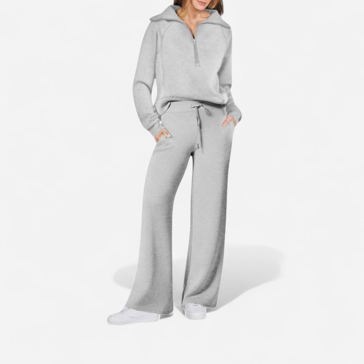 Ensemble détente col zippé et pantalon large
