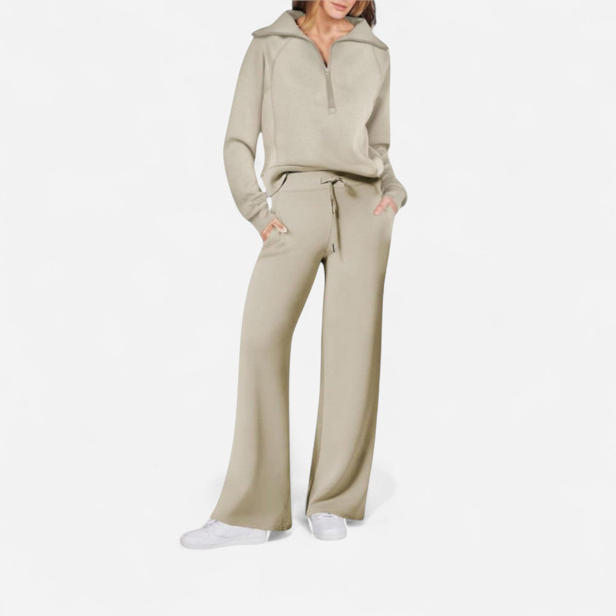 Ensemble détente col zippé et pantalon large