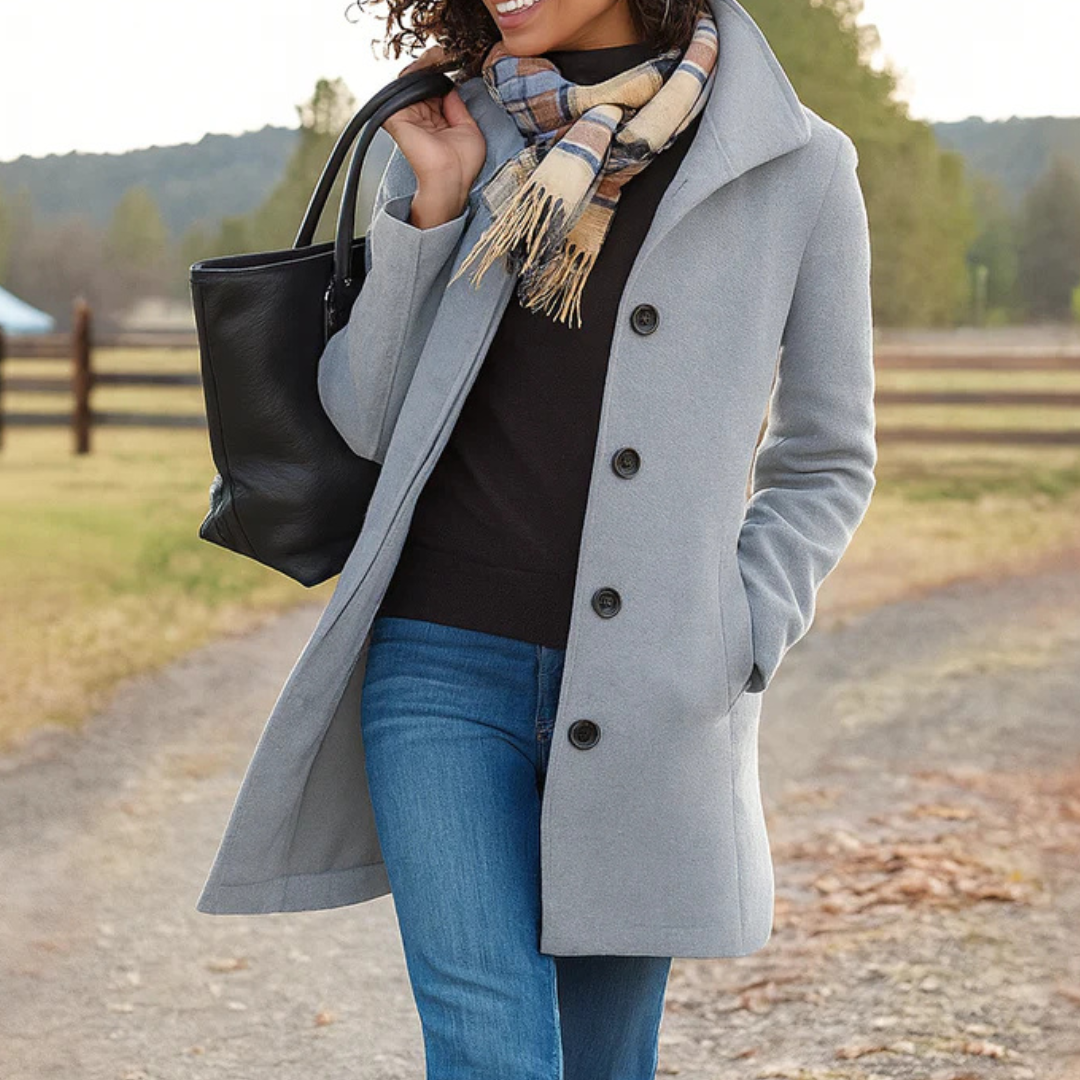 Manteau droit classique à boutons