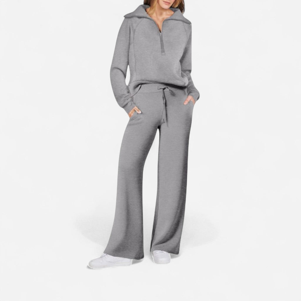 Ensemble détente col zippé et pantalon large