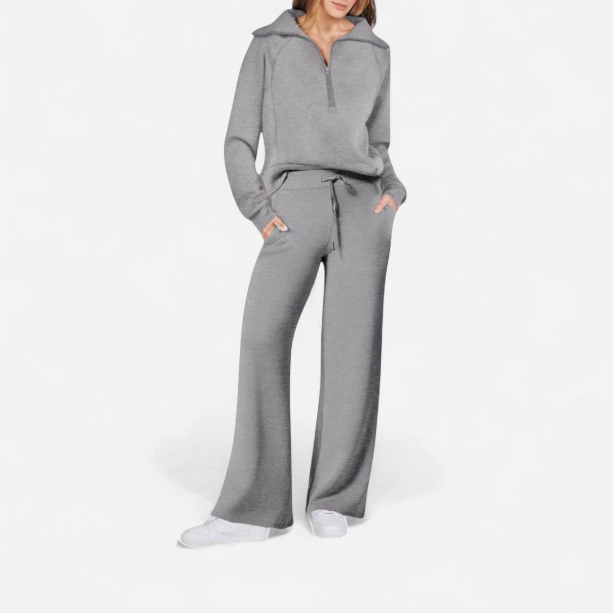 Ensemble détente col zippé et pantalon large