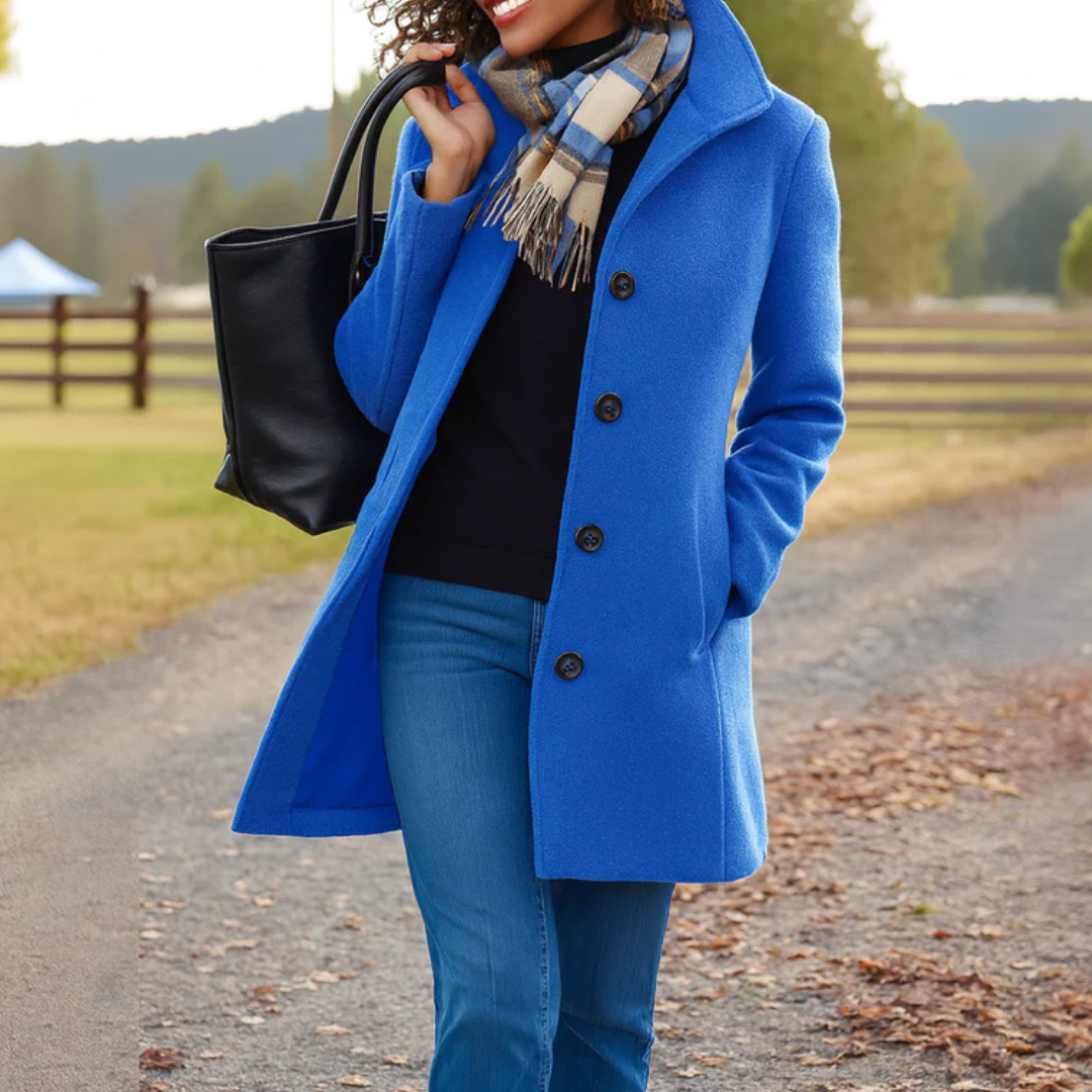 Manteau droit classique à boutons