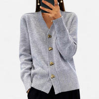 Cardigan en tricot à boutons dorés