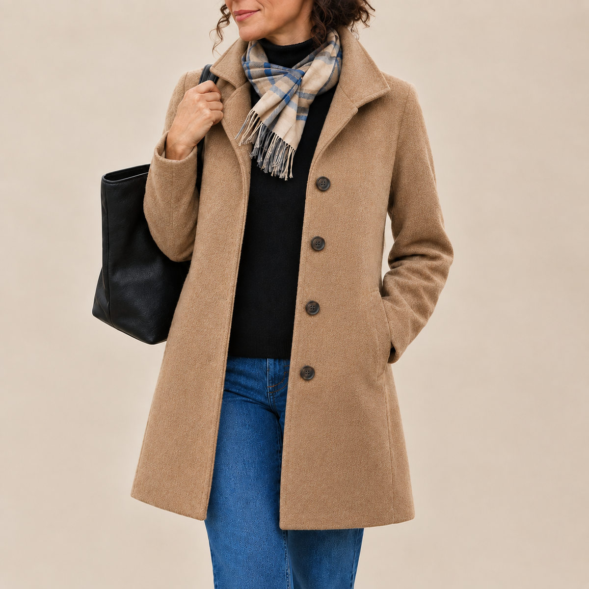 Manteau droit classique à boutons