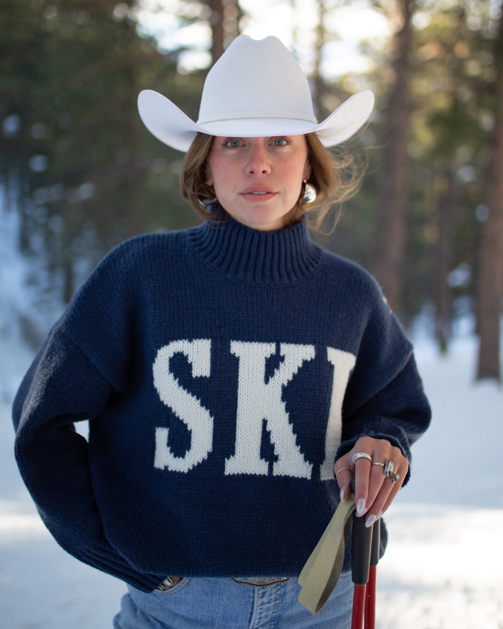 Chandail SKI en gros tricot à col roulé