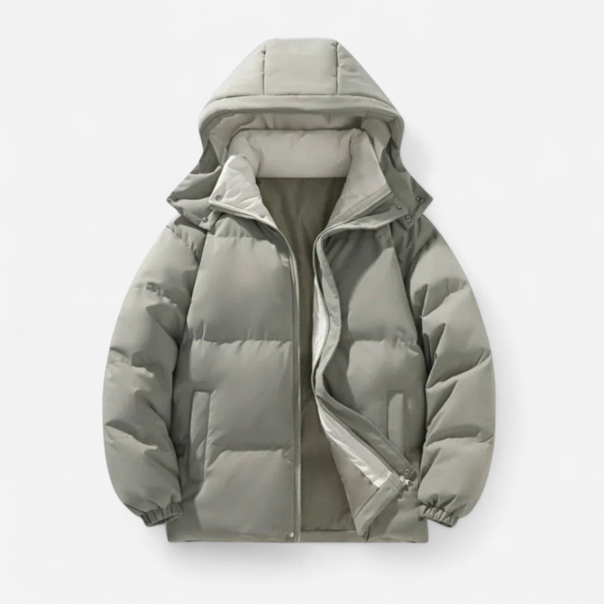 Manteau matelassé court à capuchon