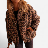 Manteau court imprimé léopard