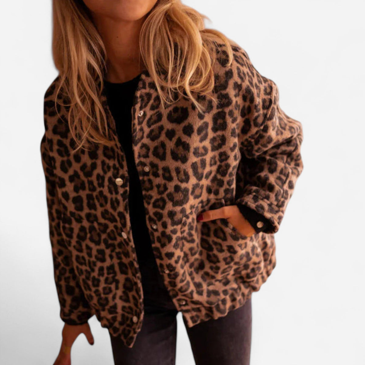 Manteau court imprimé léopard