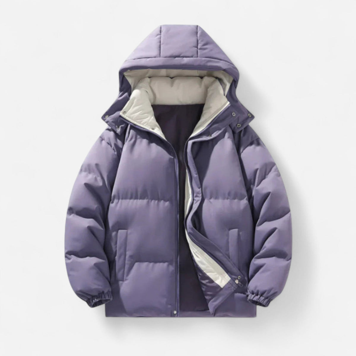 Manteau matelassé court à capuchon