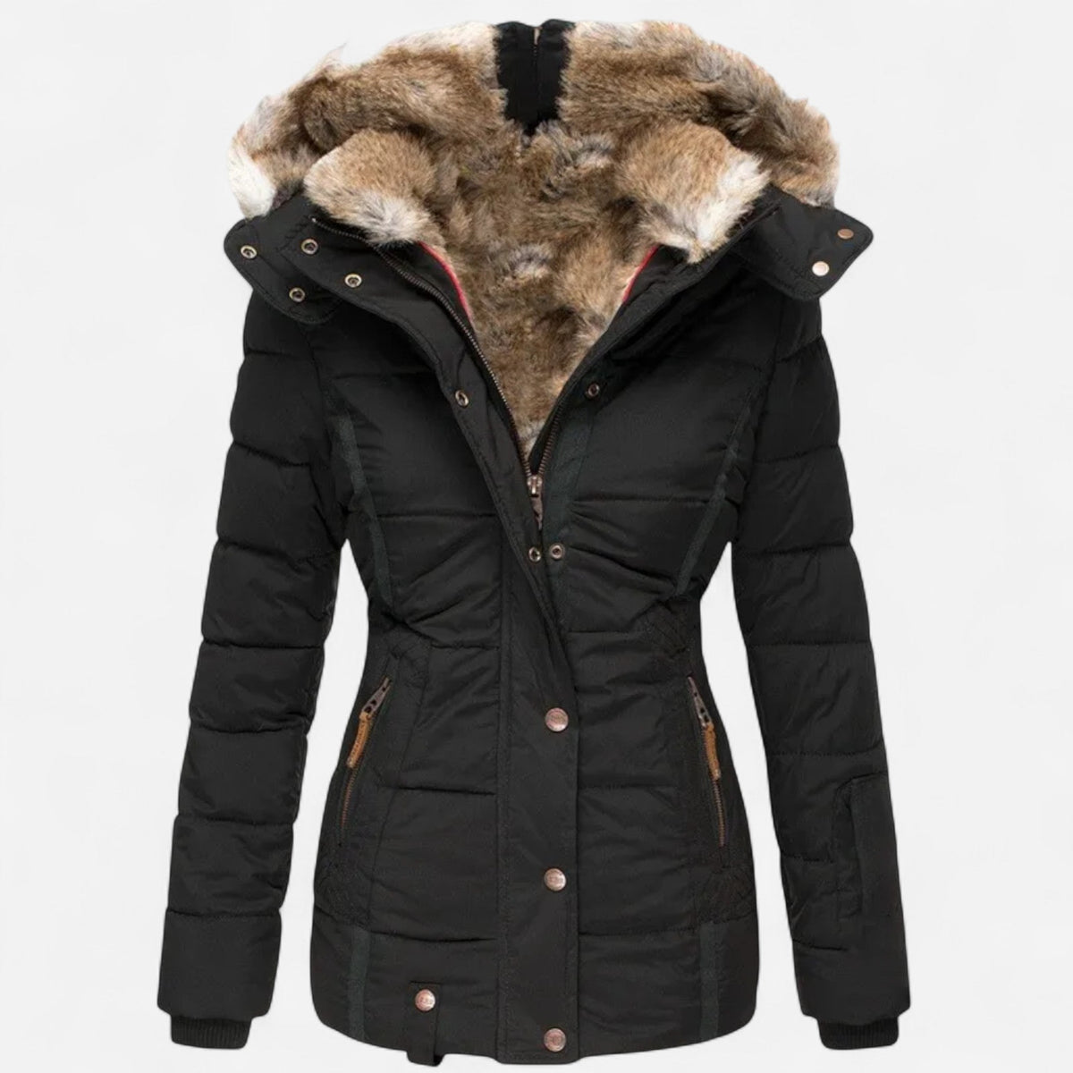 Parka d'hiver doublée en fausse fourrure