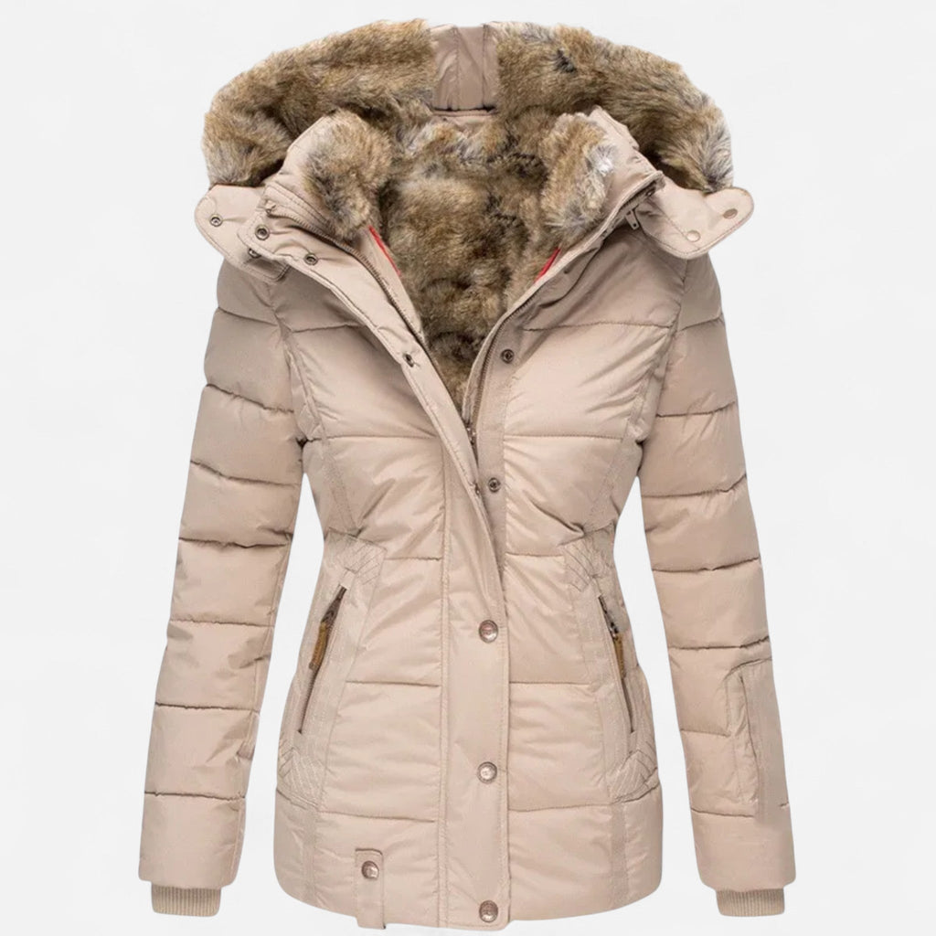 Parka d'hiver doublée en fausse fourrure