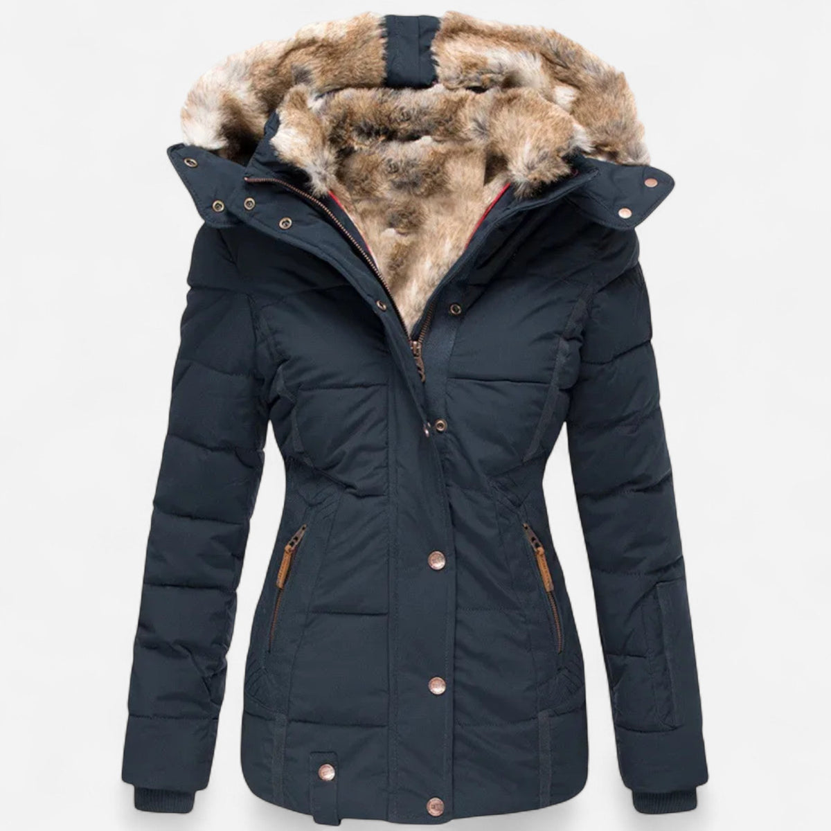 Parka d'hiver doublée en fausse fourrure