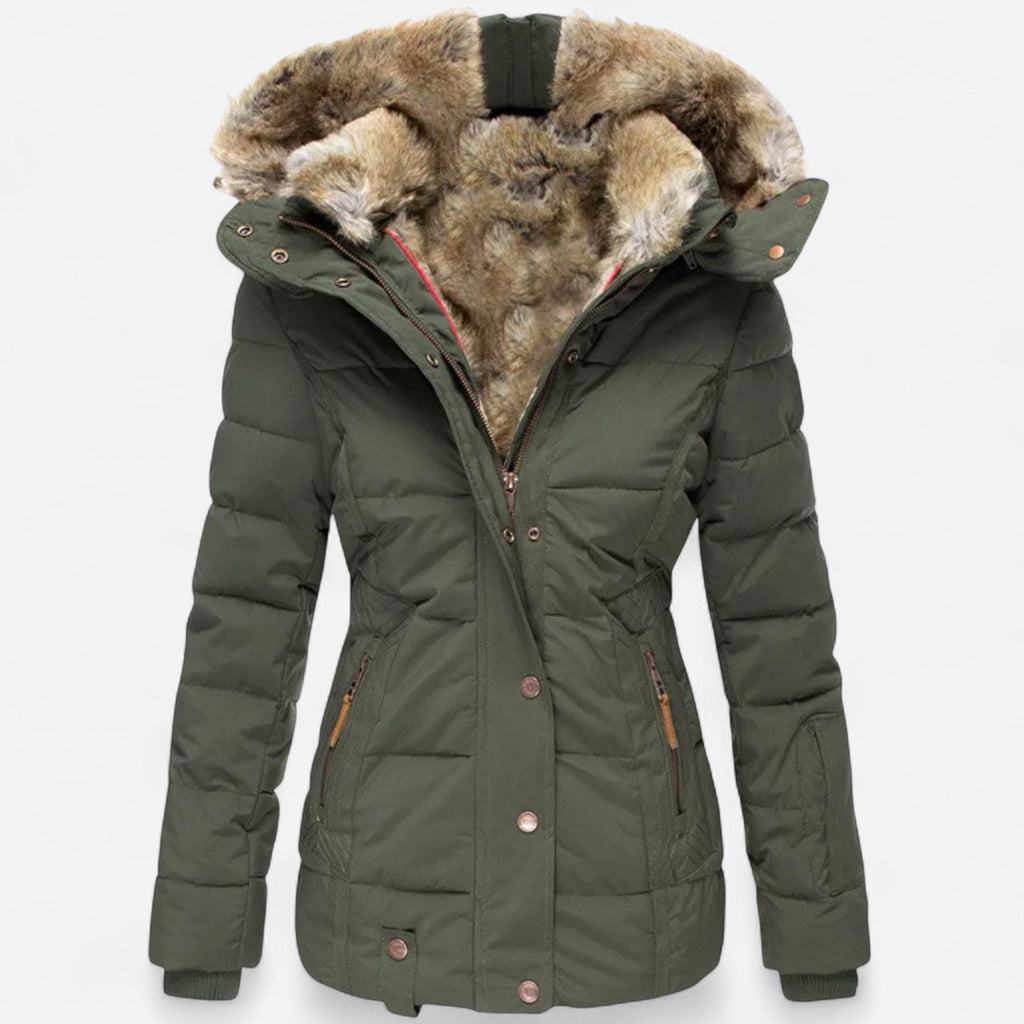 Parka d'hiver doublée en fausse fourrure