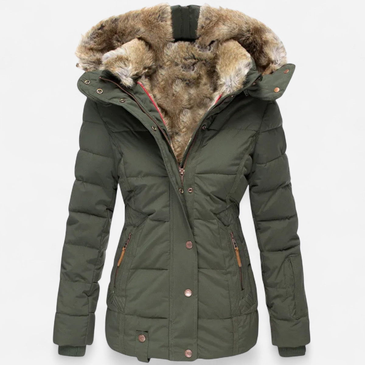 Parka d'hiver doublée en fausse fourrure