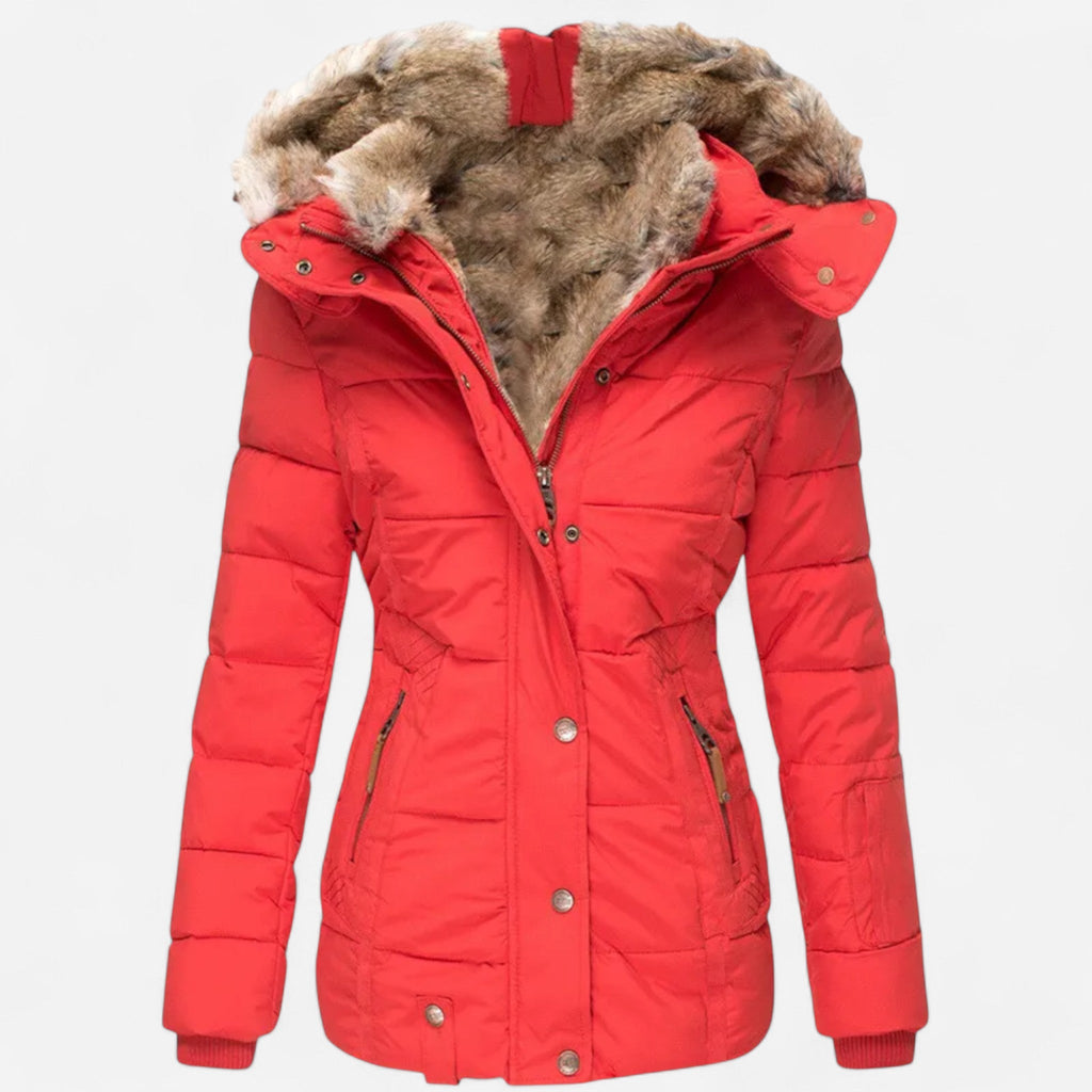 Parka d'hiver doublée en fausse fourrure