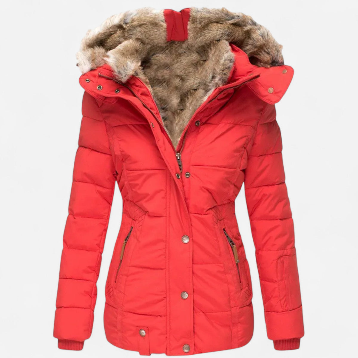 Parka d'hiver doublée en fausse fourrure