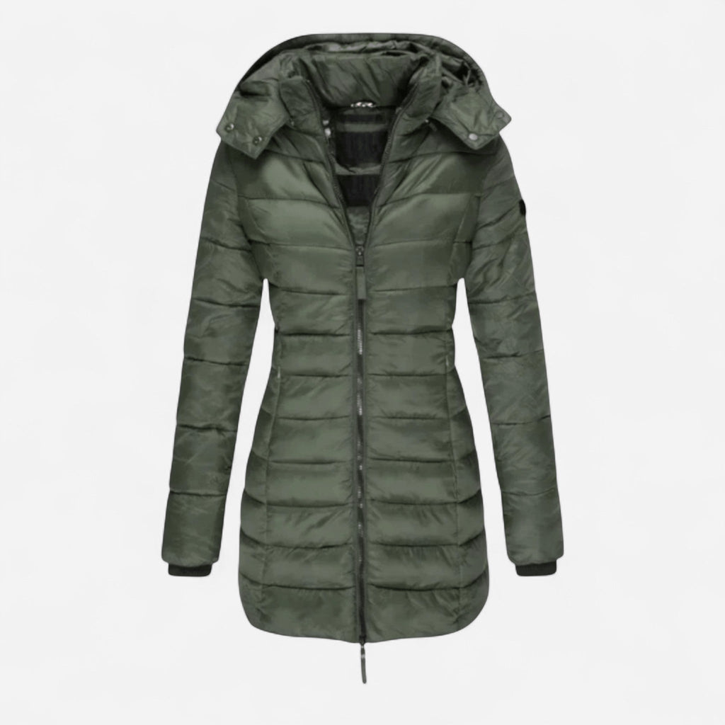 Manteau d'hiver long matelassé à capuchon