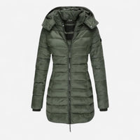 Manteau d'hiver long matelassé à capuchon