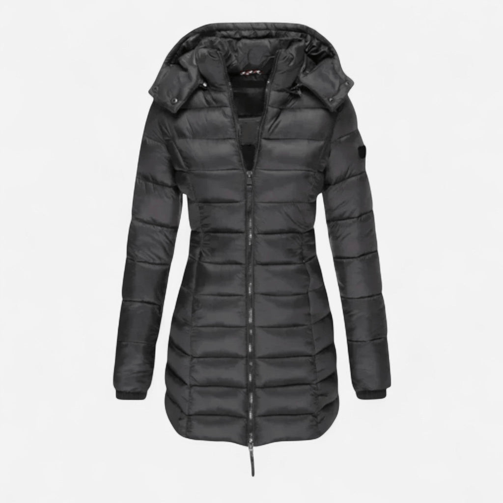 Manteau d'hiver long matelassé à capuchon