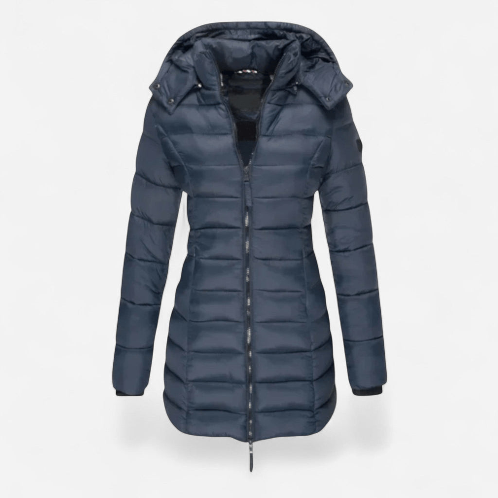 Manteau d'hiver long matelassé à capuchon
