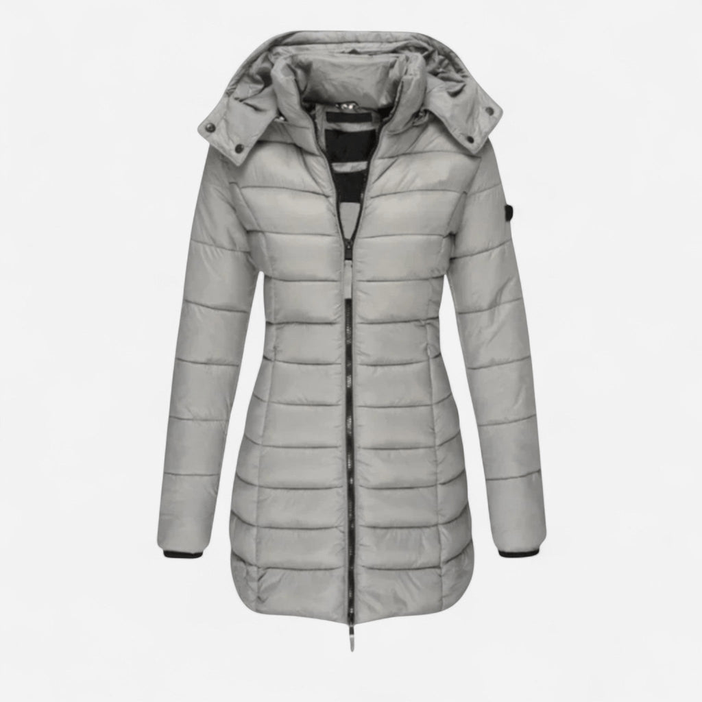 Manteau d'hiver long matelassé à capuchon