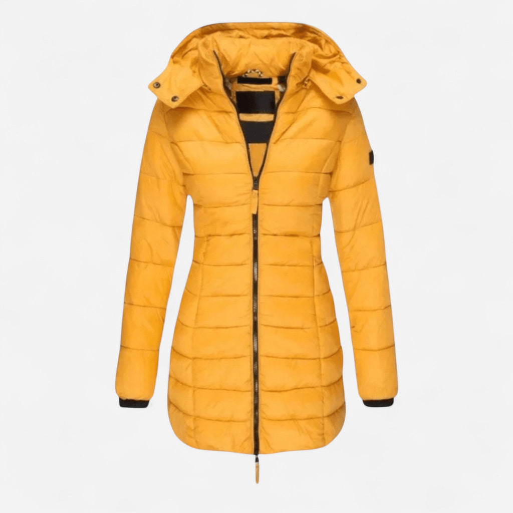 Manteau d'hiver long matelassé à capuchon