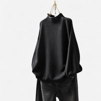 Chandail col roulé oversize en gros tricot