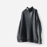 Chandail col roulé oversize en gros tricot