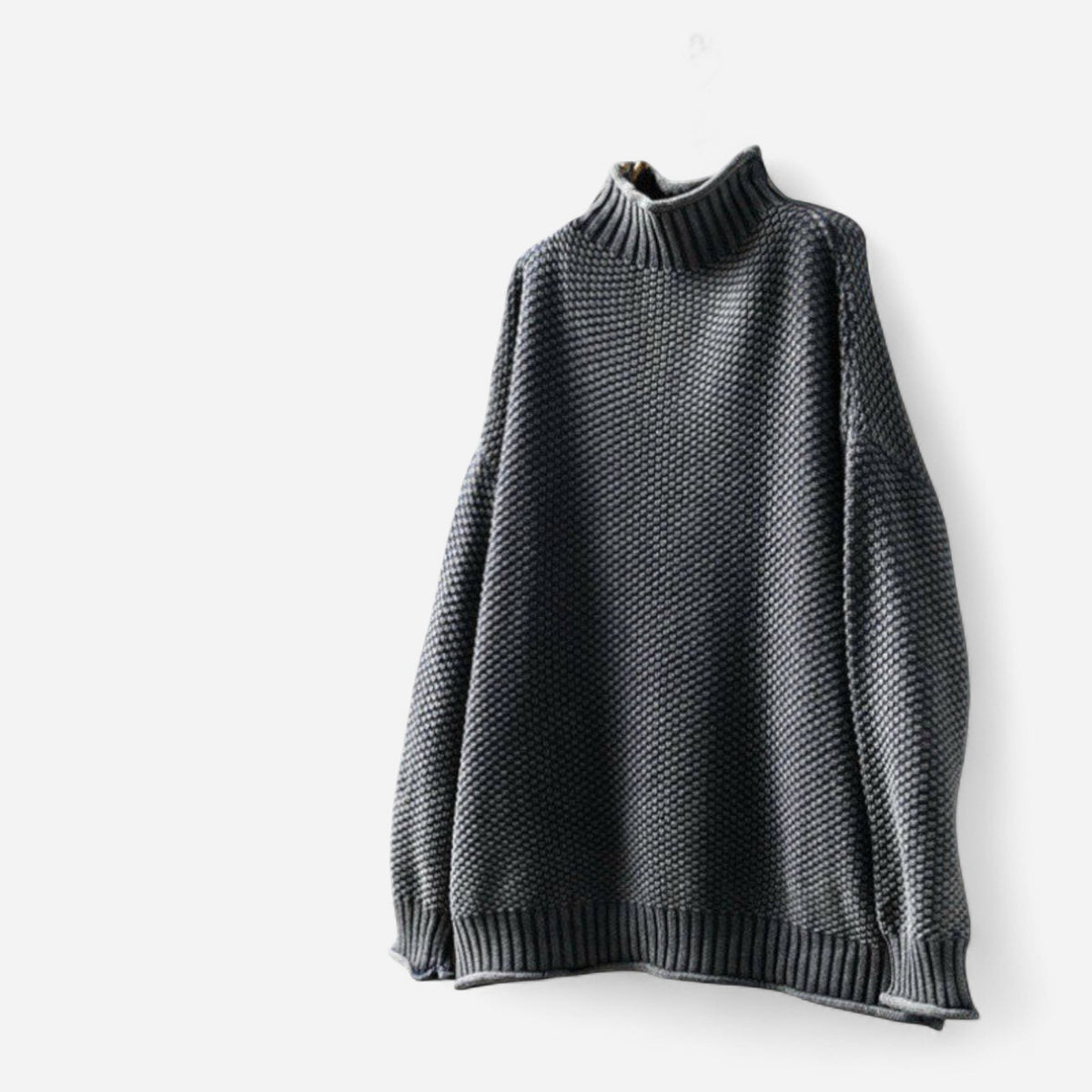 Chandail col roulé oversize en gros tricot