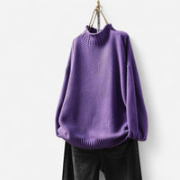 Chandail col roulé oversize en gros tricot