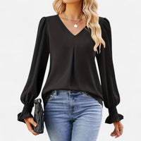 Blouse fluide à manches bouffantes