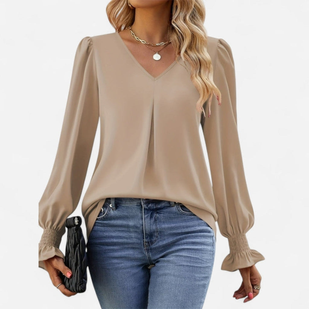 Blouse fluide à manches bouffantes
