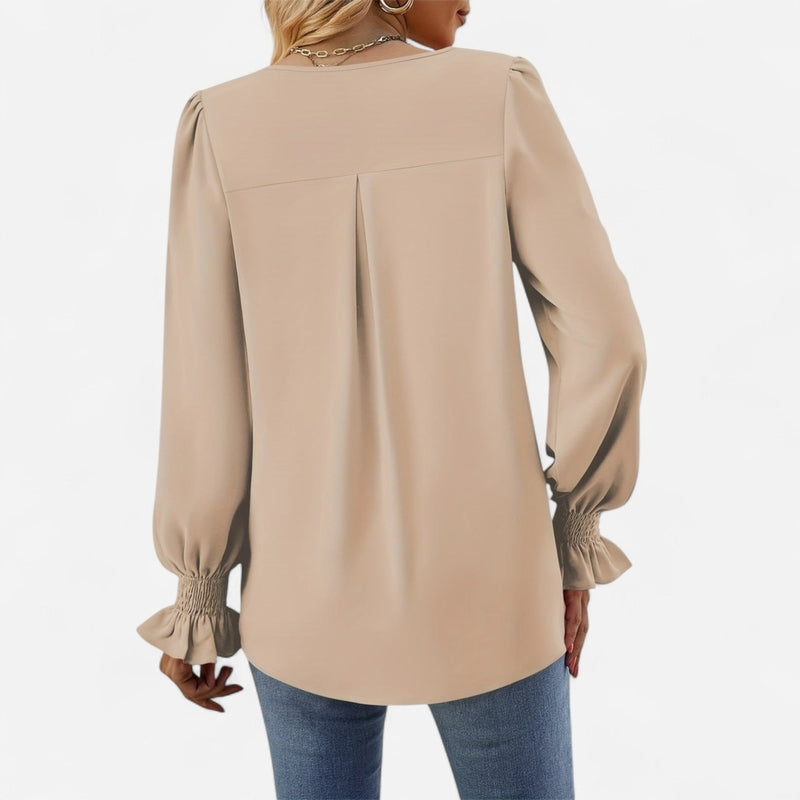 Blouse fluide à manches bouffantes