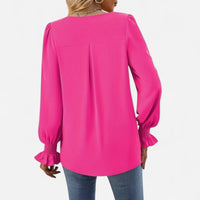 Blouse fluide à manches bouffantes