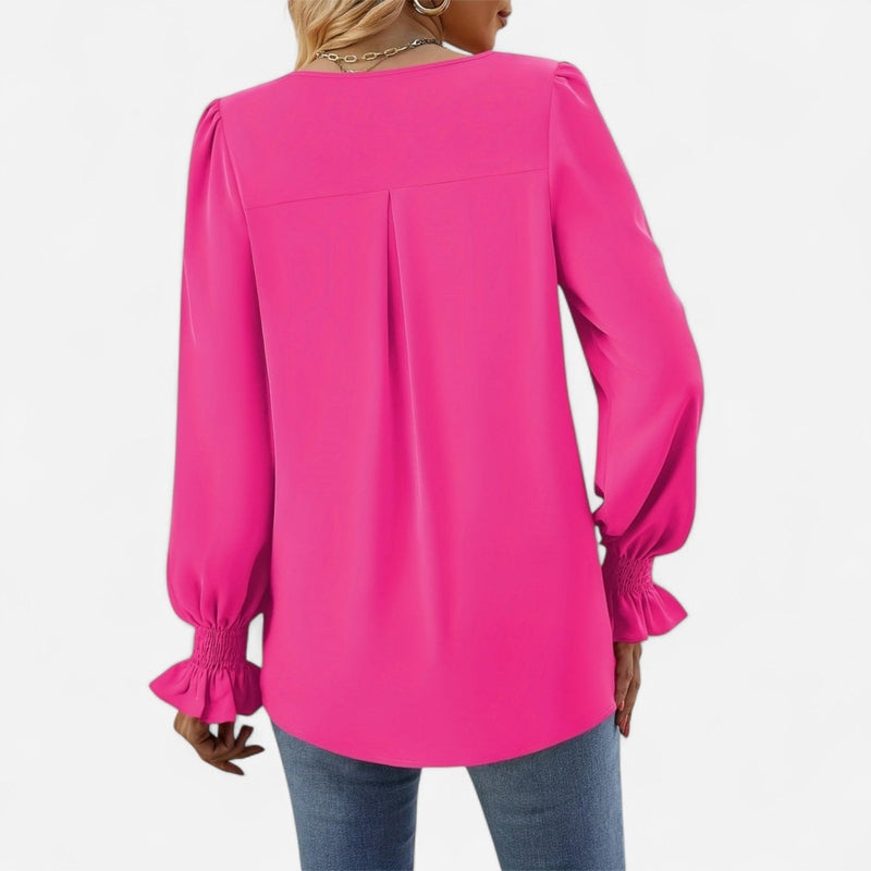 Blouse fluide à manches bouffantes
