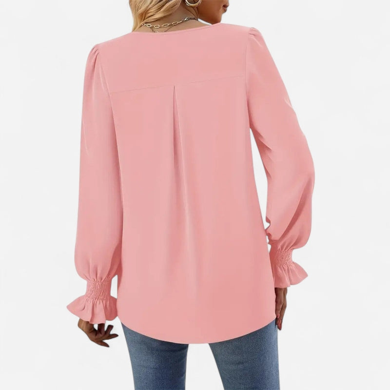 Blouse fluide à manches bouffantes