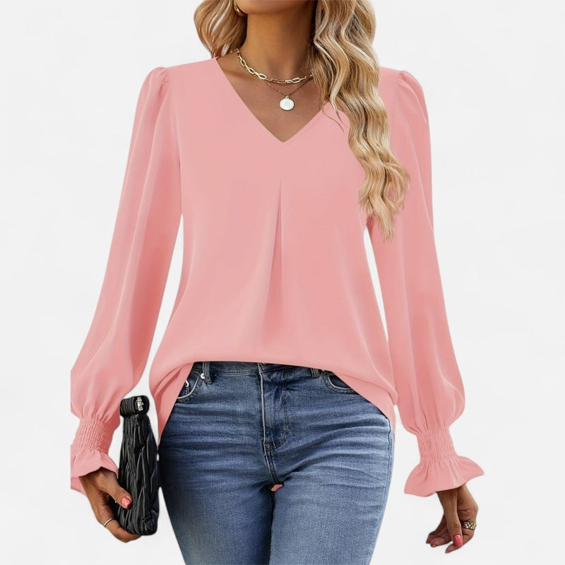 Blouse fluide à manches bouffantes